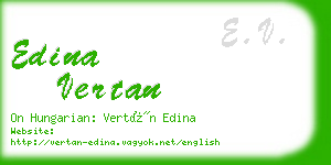 edina vertan business card
